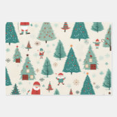 Leuke Kawaii Kerst Inpakpapier Vel (Voorkant)