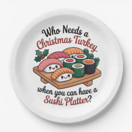 Leuke Kawaii Kerst Sushi Schaal Papieren Bordje