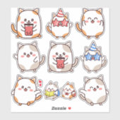 Leuke Kawaii Kleine Kat Emoji Sticker (Vel)