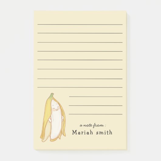 Leuke kawaii lachende banaan cartoon post-it® notes (Voorkant)