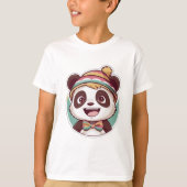 Leuke kawaii lachende panda t-shirt (Voorkant)