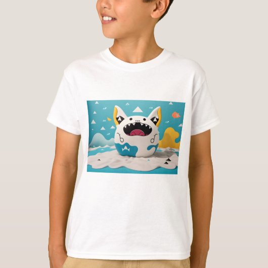 Leuke kawaii monster kat t-shirt (Voorkant)