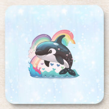 Leuke kawaii orka killer walvis regenbogen vlinder