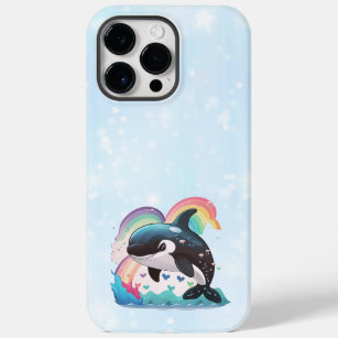 Leuke kawaii orka killer walvis regenbogen vlinder Case-Mate iPhone 14 pro max hoesje