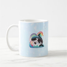 Leuke kawaii orka killer walvis regenbogen vlinder
