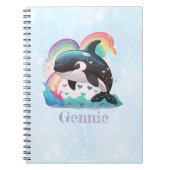 Leuke kawaii orka killer walvis regenbogen vlinder notitieboek (Voorkant)