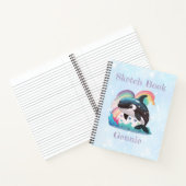 Leuke kawaii orka killer walvis regenbogen vlinder notitieboek (Binnen)