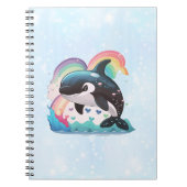 Leuke kawaii orka killer walvis regenbogen vlinder notitieboek (Voorkant)