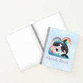Leuke kawaii orka killer walvis regenbogen vlinder notitieboek (Binnen)