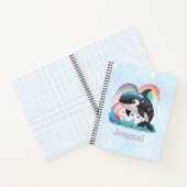 Leuke kawaii orka killer walvis regenbogen vlinder notitieboek (Binnen)