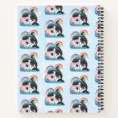 Leuke kawaii orka killer walvis regenbogen vlinder notitieboek (Achterkant)