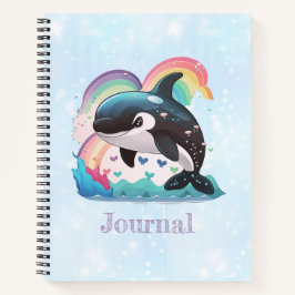 Leuke kawaii orka killer walvis regenbogen vlinder notitieboek