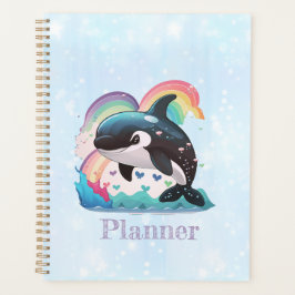 Leuke kawaii orka killer walvis regenbogen vlinder planner