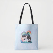 Leuke kawaii orka killer walvis regenbogen vlinder tote bag (Voorkant)