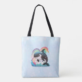 Leuke kawaii orka killer walvis regenbogen vlinder tote bag (Achterkant)