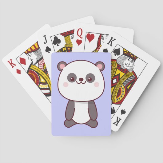 Leuke Kawaii Panda Paarse Pokerkaarten (Achterkant)