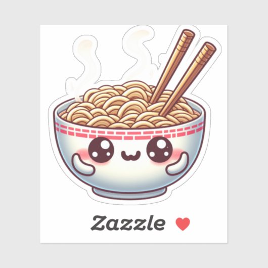 Leuke kawaii pasta sticker (Vel)