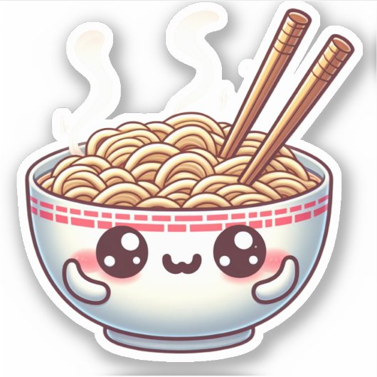 Leuke kawaii pasta sticker (Voorkant)