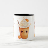 Leuke kawaii pompoen kruiden latte herfst liefhebb tweekleurige koffiemok (Center)