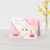 Leuke kawaii roze schapen met de kaart van de (Gele Bloem)