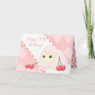 Leuke kawaii roze schapen met de kaart van de