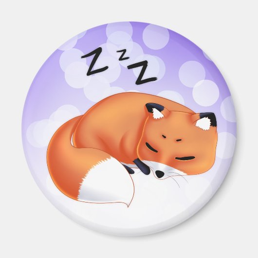 Leuke Kawaii Slapen cartoon vos Magneet (Voorkant)
