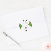 Leuke Kawaii Sneeuwman Ronde Sticker (Envelop)