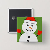 Leuke Kawaii Sneeuwman Vierkante Button 5,1 Cm (Voorkant /achterkant)