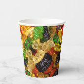 Leuke kawaii snoepjes kleurrijke gummy snoep beer papieren bekers (Voorkant)