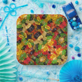 Leuke kawaii snoepjes kleurrijke gummy snoep beer papieren bordje (Feest)