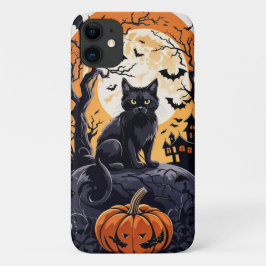 Leuke Kawaii Spooky Halloween Black Cat Ghost Case-Mate iPhone Case