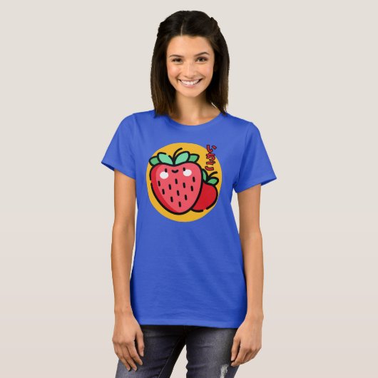 Leuke Kawaii Strawberry Day T-shirt (Voorkant volledig)