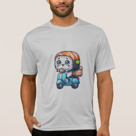 Leuke Kawaii Sushi op bezorgscooter T-shirt