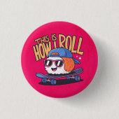 Leuke Kawaii Sushi op skateboard Ronde Button 3,2 Cm (Voorkant)