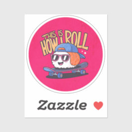 Leuke Kawaii Sushi op skateboard Sticker