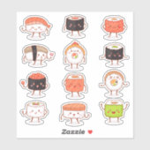 Leuke Kawaii Sushi Sashimi Japans eten Sticker (Vel)
