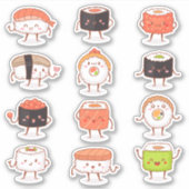 Leuke Kawaii Sushi Sashimi Japans eten Sticker (Voorkant)