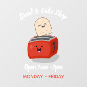 Leuke kawaii toast en rode broodrooster cartoon ve raamsticker (Vel)