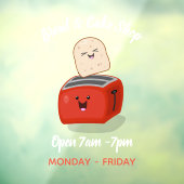 Leuke kawaii toast en rode broodrooster cartoon ve raamsticker (Vel 3)