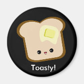 Leuke kawaii toasty toast en boter magneet (Voorkant)