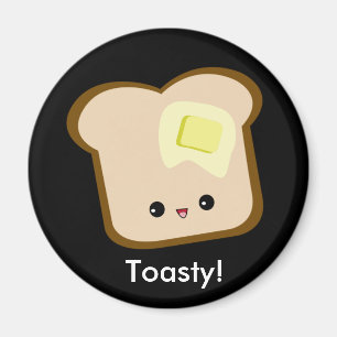 Leuke kawaii toasty toast en boter magneet