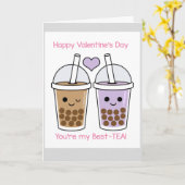 Leuke Kawaii Valentijnsdagkaart Kaart (Gele Bloem)