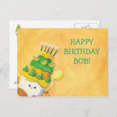 Leuke Kawaii verjaardagstaart Briefkaart (Voorkant / Achterkant)