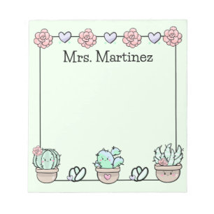 Leuke Kawaii vetplanten gepersonaliseerd Notitieblok