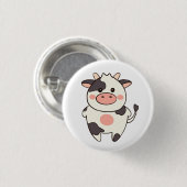 Leuke Kawaii vriendelijke Koe Ronde Button 3,2 Cm (Voorkant /achterkant)