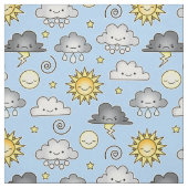 Leuke Kawaii Weer Wolken Klimaat Stof (Swatch)