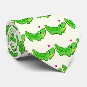 Leuke kawaiicartoon van de krokodilliefde stropdas