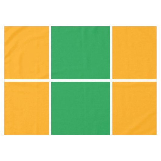 Leuke Kelly Green Gouden Gele Windowpane Stripes Tafelkleed (Voorkant (Horizontaal))