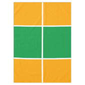 Leuke Kelly Green Gouden Gele Windowpane Stripes Tafelkleed (Voorkant)