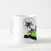 leuke kerel krijgt een reiki behandeling en dromen koffiemok (Voorkant links)